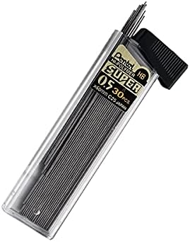 Pentel Super Hi-Polymer Lead Refills, (0.5 mm), Fine, HB, Pack of 3, 90 Pieces (C25BPHB3-K6)