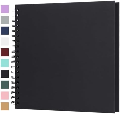 Scrapbook Album 10x10 Inches 40 Pages Hardcover Kraft Paper Black