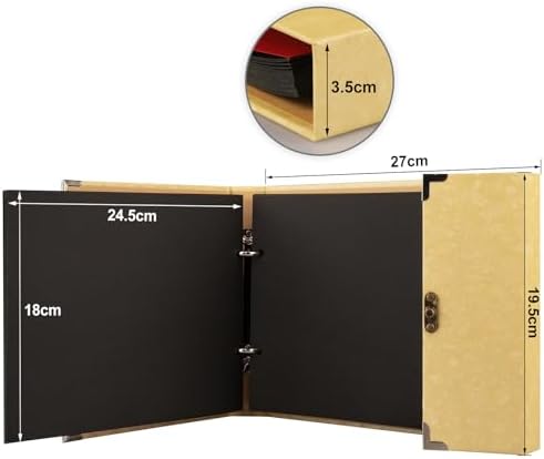 Firbon Scrapbook Album, DIY Photo Album with Black Pages Memory Book
