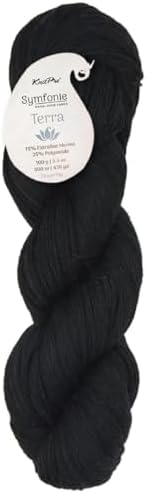 KnitPro Symfonie Fingering Weight Merino Wool Yarn 100g, Jet Black