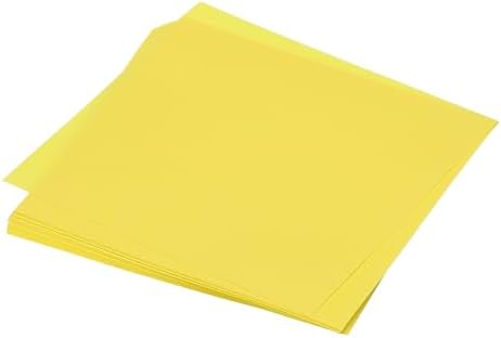 MECCANIXITY 50 Sheet Origami Paper Double Sided Lemon Yellow 3x3 Inch Square Sheet for Art Craft Project, Beginners, Gifts Decor