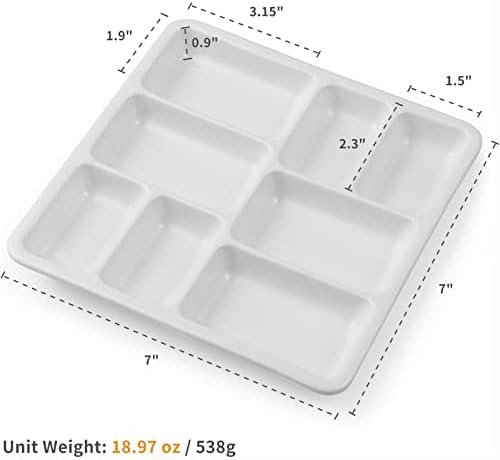 MEEDEN Ceramic Watercolor Paint Palette: 8-Well Artist Mixing Tray 7x7