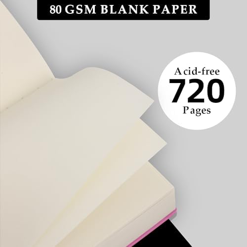 Thick Blank Journal Notebook 720 Pages A6 Unlined Sketchbook