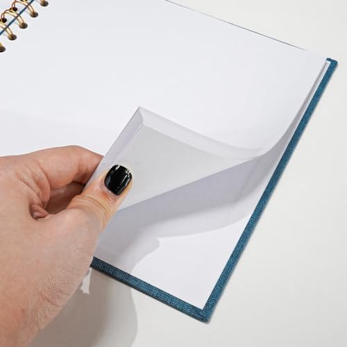 Vienrose 8x8 Inch Scrapbook DIY Small Hardcover Kraft White Pages Scrapbook Photo Album Linen Cover Scrap Book Photo Albums Scrapbooking Supplies Kit for Couple Family Wedding Travel