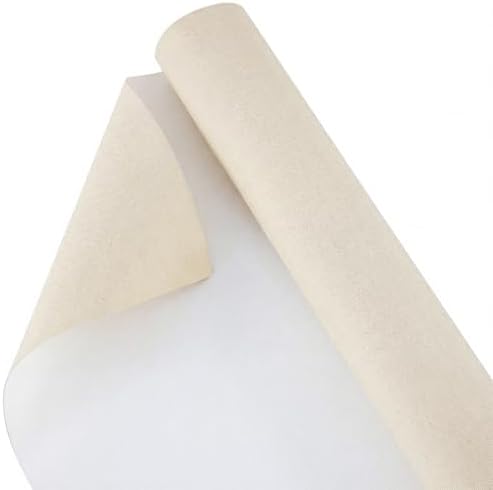 Kinlop 48 Inch X 10 Feet Double Primed Cotton Canvas Roll, Linen Beige