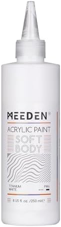 MEEDEN Titanium White Acrylic Paint: Matte Finish 250ml/8.45oz Soft Body