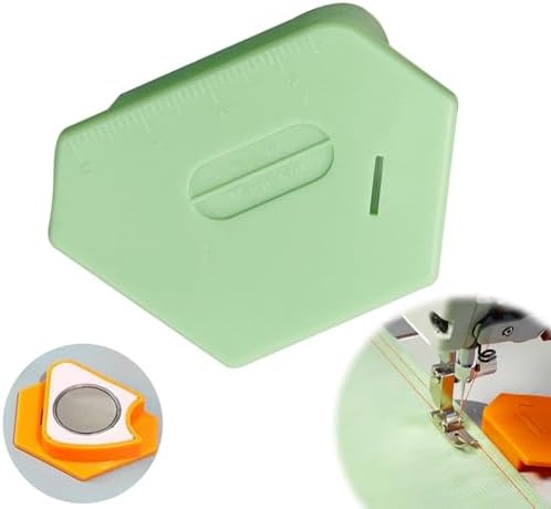 2025 Upgraded Magnetic Seam Guide for Sewing Machine,Multi-Purpose Tool Polygonal Strong Magnetic Gauge,Polygonal Multifucntional Seam Guide Hemmer with Scale,Sewing Accessories Supplies (C-Green)