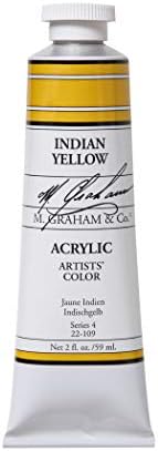 M. Graham 2-Ounce Tube Acrylic Paint, Indian Yellow (22-109)