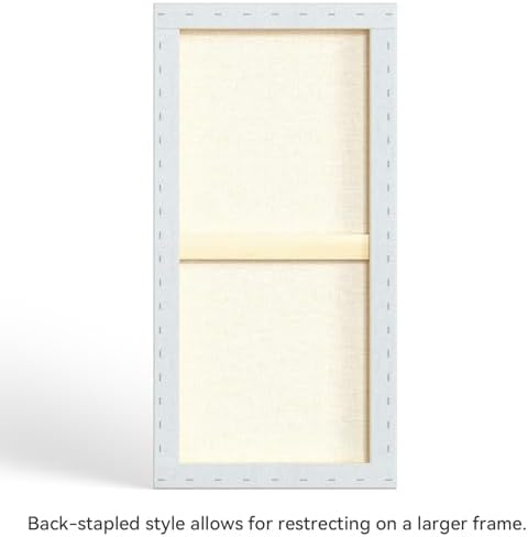 PHOENIX 18x36 Inch 3 Pack Artist Canvas - Extra Large Long Stretched Canvases for Painting - 3/4 Inch Profile, 100% Cotton 11 Oz. Gesso Primed White Blank Professional Canvas Oil & Acrylic Paints