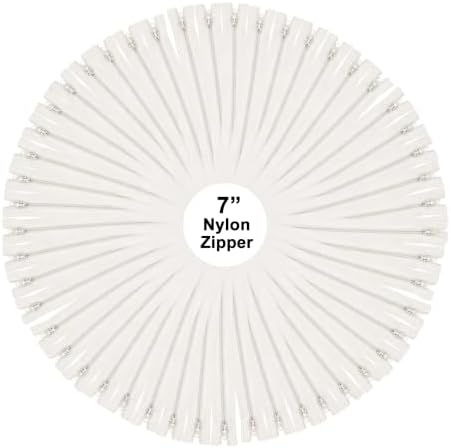 Mandala Crafts 100 PCs Off White Closed-End 7 Inch Nylon Zippers for Sewing