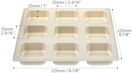 QWORK Silicone Soap Molds, 4 Pcs 9 Cavities Square Molds Set, Square Chocolate Baking Mould