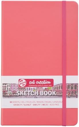 Talens Art Creation Sketchbook, Coral Red, 80 Sheets, 5.1 x 8.3 in