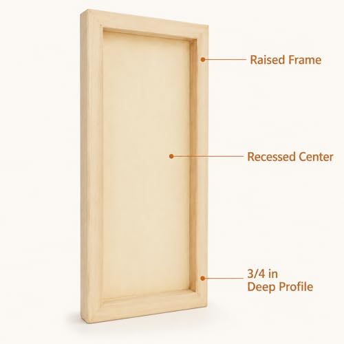APACALI 8 Pack Unfinished Wood Canvas Boards for Painting, Approx. 11.6 x 5.8 Inch Rectangular Cradled Wood Panels, 3/4 Inch Deep Blank Wood Art Boards for Acrylic, Pouring, Mixed Media and Crafts
