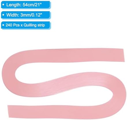 PATIKIL 240pcs Quilling Strips Paper 1/8"(3mm) 21"(54cm) Origami Paper Quilling Strip for Art DIY Hand Craft Christmas, Hot Pink