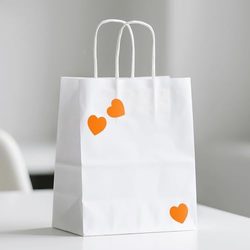 Anwyll Heart Stickers - 500Pcs 1Inch Fall Thanksgiving Heart Stickers Orange Heart Shape Sticker for Reward Classroom Self Adhesive Love Incentive Sticker for Envelope Seal Card Birthday Wedding Favor