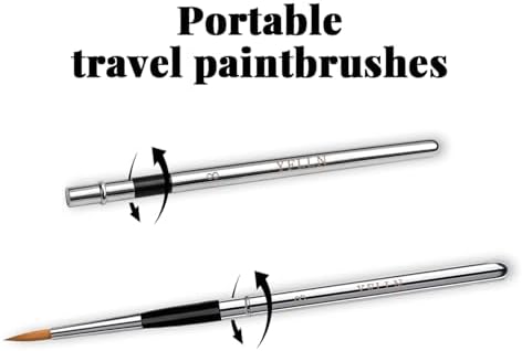 Travel Watercolor Brushes, Travel Kit with Leather Pouch Perfect for Watercolor Acrylics Gouache Ink Painting