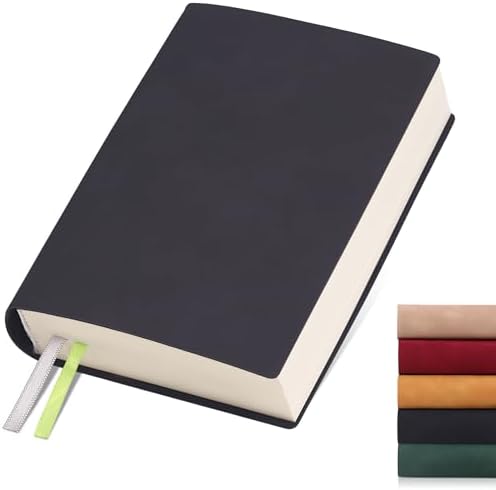 Thick Blank Journal Notebook 400 Pages 3.9 × 5.5 No Lines Soft Leather Pocket Blank Notebook for Women Drawing Book Memo Writing Sketch Diary Notebook Upgrade Page (dark gray)