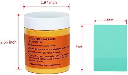 DGAGA Wood Burning Paste Wood Burning Gel for Heat Gun Heat Activated Paste for Craft Chalk Paste for Wood Burning Etching Marker Stencil Wood Working Tools and Accessories on Wood,Canvas,Denim 4 OZ