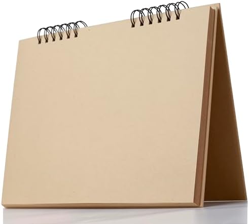 Toned Tan Sketchbook for Artists 9x12 Spiral Bound Mixed Media Paper Pad, 50 Sheets Acid-Free Kraft Hardcover,A4 Brown Tone Sketch Pad for Drawing, Sketching Painting, Family Albums & More