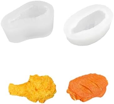 3D Fried Chicken Leg Silicone Mold, Non-Stick Chick Wings Silicone Mold Food Shape Candle Molds for Chocolate, Resin, Soap | Cute Bread Fondant Molds for Party DIY Crafts‌ (Fried Chicken)