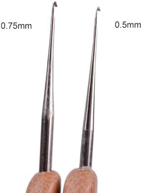 Dreadlock Crochet Hook Tool Dreadlock Needle for Braid Hair and Crafts 0.5mm 0.75mm Needle with 2 Interlocking Tool for Locs Weaving Crochet Tightening Accessory 8 Pcs/Kit