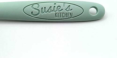 Customizable Silicone Spoon - Personalized Kitchen Tool for Unique Cooks - Heat-Resistant, Non-Stick, and Ergonomic - Your Name Embossed - Perfect Gift Idea (Mint Green) (Mint Green)