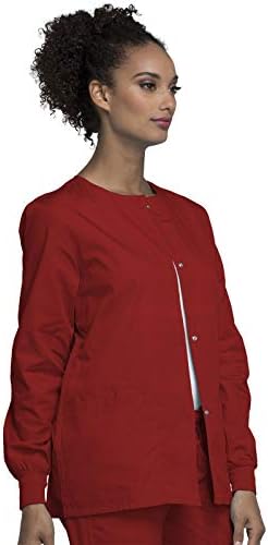 Cherokee WW Originals Scrubs Jacket for Women Snap Front 3 Pockets