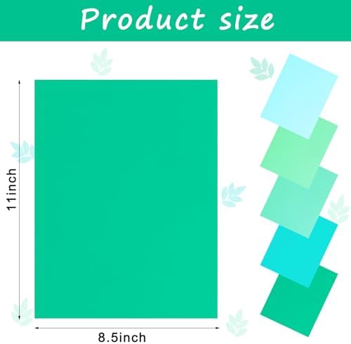 Whaline 50 Sheet 8.5 x 11 Inch Teal Blue Card Stock Paper 5 Solid Macaron Blue Colors Cardstock Paper Cyan Turquoise Core Scrapbook Crafts Paper for Print DIY Art Making School Office Supplies, 65lb