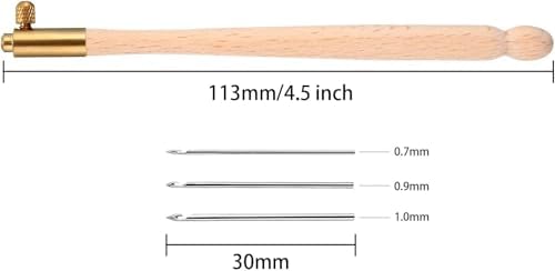 meekoo Tambour Hook with 3 Needles 70# 90# 100# Tambour Embroidery Kit Tool Crochet Hook Kit Sequin Beads Needle Set for Embroidery Sewing Crafting Handmade Artwork Making Gifts for Protect Hands(1)