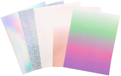 Shimmer Cardstock Paper 8.5 x 11- Assorted Glitter, Metallic, and Pearl Sheets for Crafts, Scrapbooking, Card Making - 20 Pack, 85lb Heavyweight, 230 GSM, Enchanted