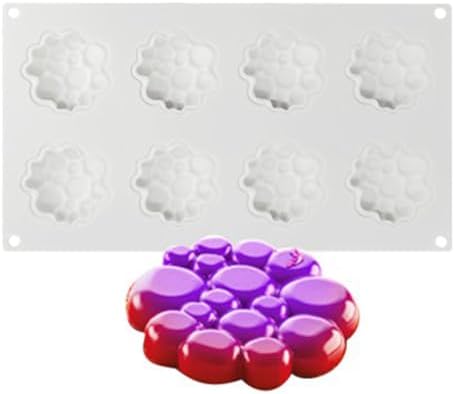 Silicone Mold for Baking Cakes,Soap Molds,Flower Shape Silicone Molds for Homemade French Dessert Mold for Pastry Chocolate,Jelly Chocolate Mold ＆ Ice Cube Tray (D_ Round Clouds Shape)