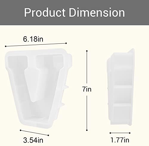 Gartful 7 Inch Large Letter Molds for Resin, 3D V Capital Alphabet Epoxy Resin Mold, A to Z Thick Resin Letter Molds for Making Letters, Word Sign Art, DIY Crafts, Making Cake, Party Home Decor