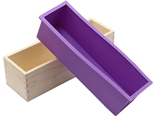Silicone Soap Mold Loaf with Wooden Box for Soap Making