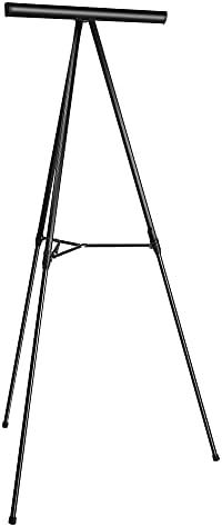 Amazon Basics High Boardroom Height Adjustable Flipchart Whiteboard and Display Easel Stand for Paper Pads and Signage, Portable, Collapsible Telescope Tripod, 37 x 18 x 28 in, Black