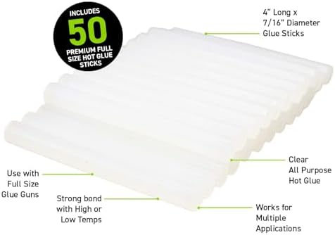 Surebonder Full Size All Purpose Clear 4" Hot Glue Sticks - DT-50,50 Count (Pack of 5)