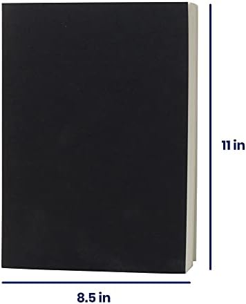 LayFlat Sketchbook - 8.27 x 11 Inches - Black Blank Note Book, 64 Sheets, Thick 100gsm Paper, for Drawing, Sketching, and journaling