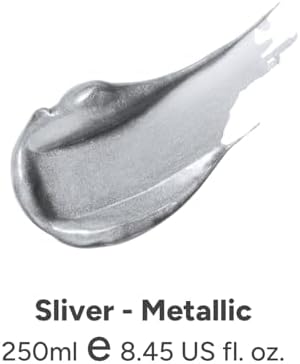 JusArt Acrylic Paint Metallic Silver Tubes 250ml (8.45 oz)