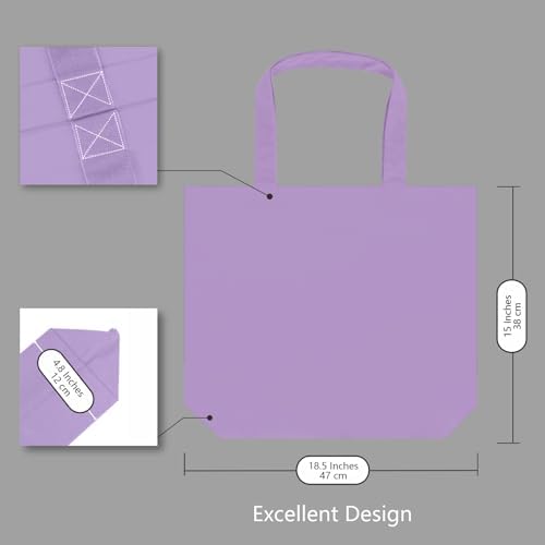 TOPDesign 3-Pack Super Strong Large 12oz Cotton Canvas Tote Bags, Reusable Grocery Shopping Cloth Bags, Fashionable Two-Tone Totes for Crafts, DIY Your Creative Designs