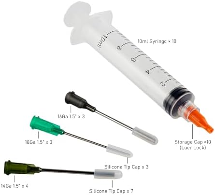 10ml Glue Applicator Syringe with Blunt Tip Needle for Liquid Oil Ink Wood