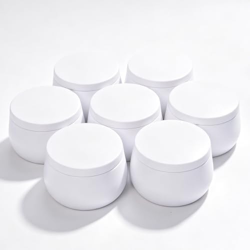 HOMAMAMOON 24 Pack Candle Tins for Making Candles, 8 oz Matte White Empty Candle Jars with Lids, Premium Seamless Metal Candle Containers Jars for DIY Craft, Small Business,Travel, Storage & Gifts