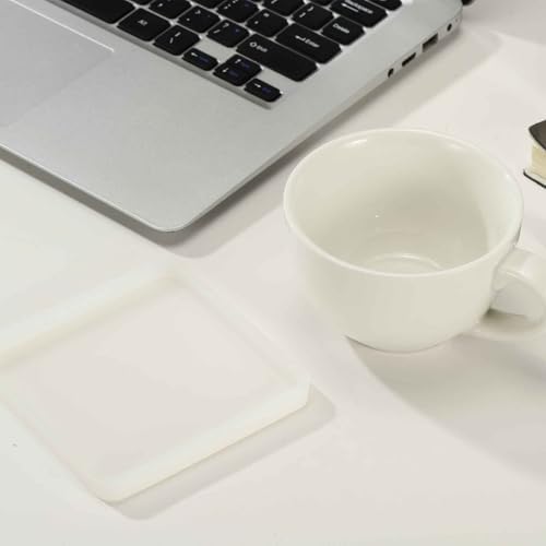 MECCANIXITY 2 Pcs Coaster Silicone Casting Mould, 13x13cm/5.2x5.2in Square Shape Epoxy Casting Resin Mould Tools for Resin Coaster Home Decor DIY Craft Handmade Colorful Amber Handicraft
