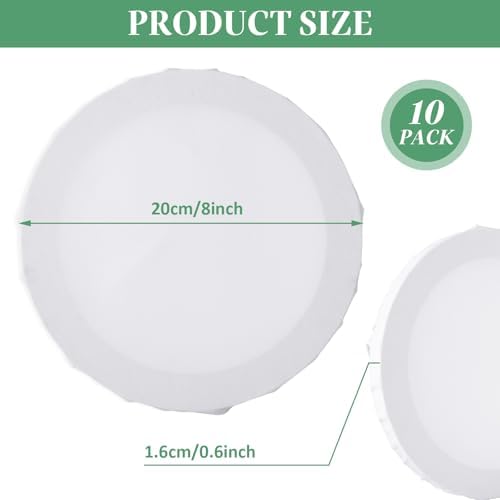 10 PCS Round Canvas Boards for Painting 8 Inch Circle Canvas Panel Round Stretched Canvas Blank Canvas White Round Paint Canvas for Oil, Acrylic, Gouache, Crafts