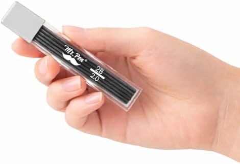 Mr. Pen- 2.0 mm Lead Refills, 48 Pack (12 per Tube), Black, 90 mm Length