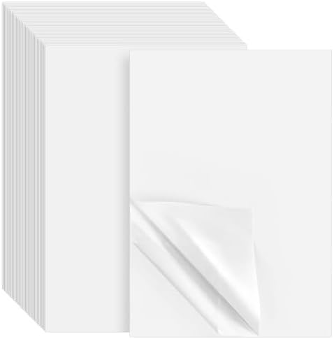 40 Sheets A4 Size 8.3x11.5 Inch Clear Double Sided Adhesive Tape Sheets, Super Strong Sticky Tape, DIY Art, Craft, Home Decorative Tape with White Liner