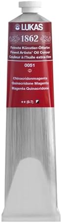 Lukas 1862 Professional German Oil Paint, Quinacridone Magenta - w/Beeswax & Non-Yellowing Sunflower Oil, Short Drying Time, Smooth, Outstanding Lightfastness