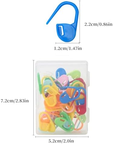 Plastics Locking Stitch Markers for Crocheting and Knitting with Storage Box