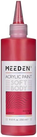 MEEDEN Soft Body Acrylic Paint: Scarlet Red Matte Finish 250ml/8.45oz