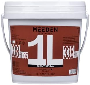 MEEDEN Burnt Sienna Acrylic Paint: 1L /33.8oz Heavy Body Gloss Finish
