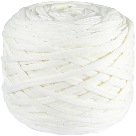400g T-Shirt Yarn, 130 Yards Elastic Fabric Crochet DIY White