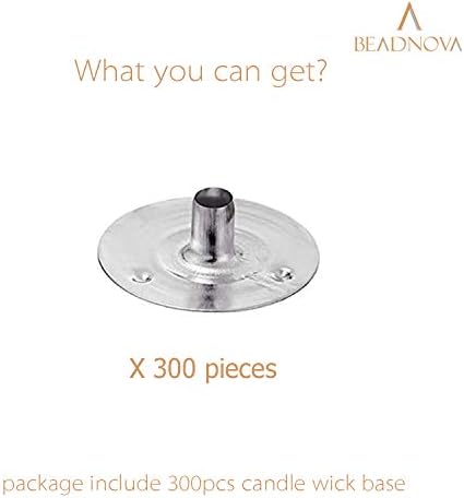 BEADNOVA Candle Wick Tabs 300pcs Metal Candle Wick Sustainer Tabs for Candle Making and Candle DIY (12.5mm/ 0.5inch)